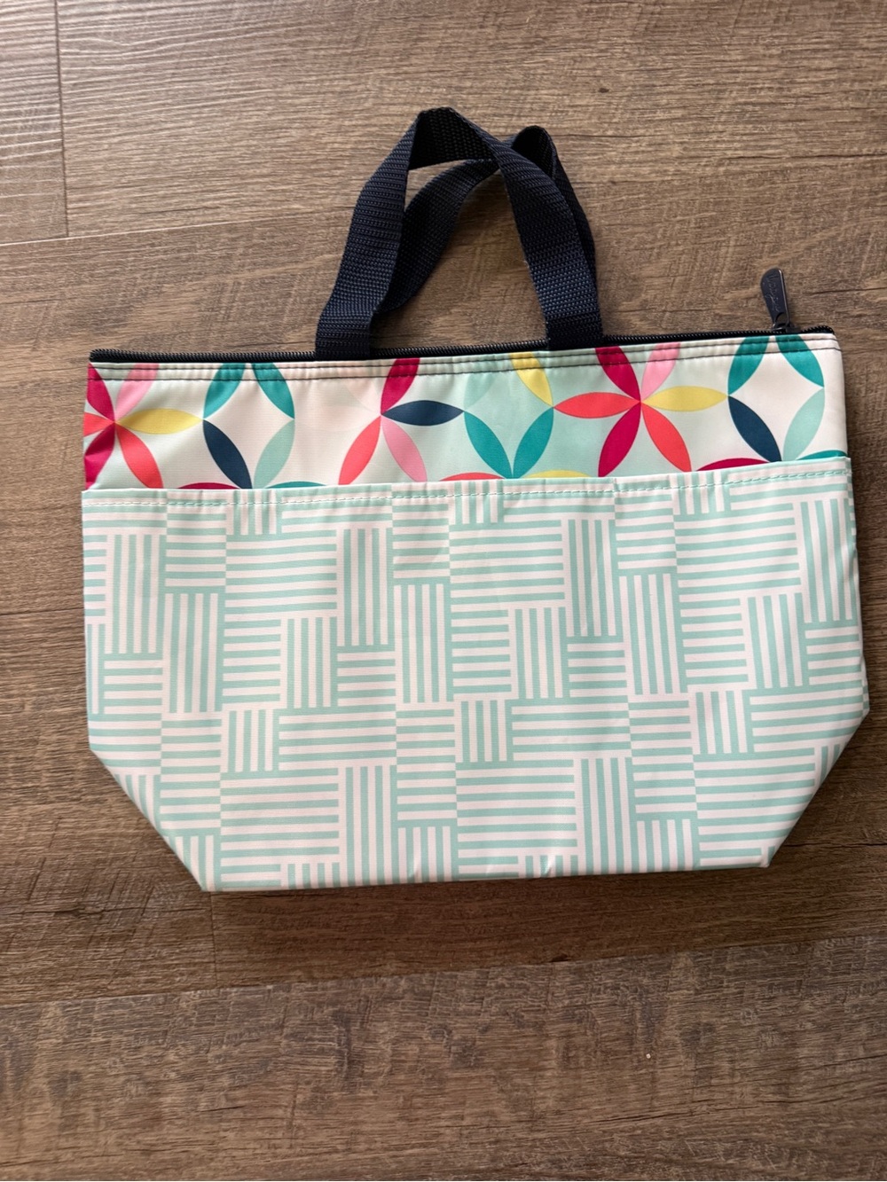thirty-one Multicolor Floral & Mint Geometric Tote/lunchbox/cooler